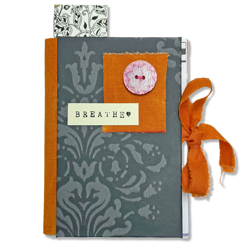 Anteckningsbok 'Breathe' – handgjord i återvunnet material