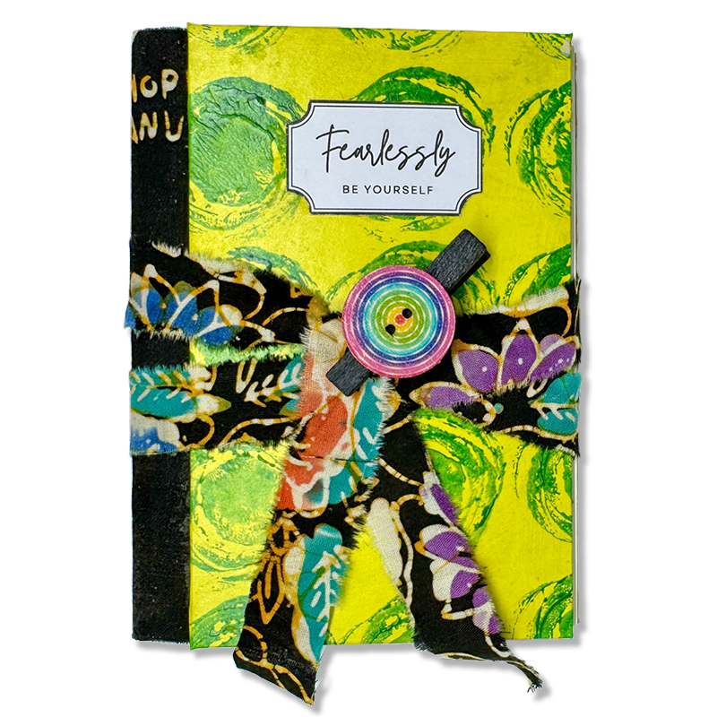 Anteckningsbok 'Fearlessly be yourself' – handgjord i återvunnet material