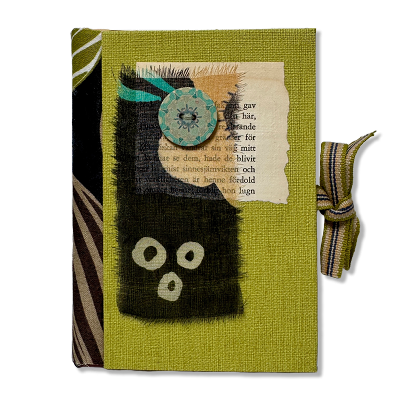 Anteckningsbok 'Förblir hon lugn' – handgjord i återvunnet material