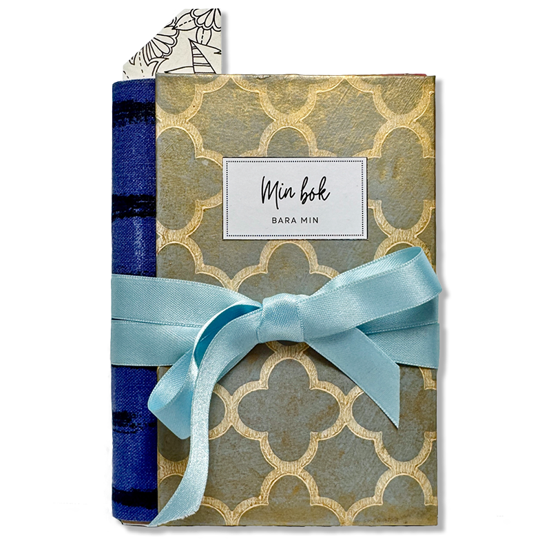 Anteckningsbok 'Min bok, bara min' – handgjord i återvunnet material