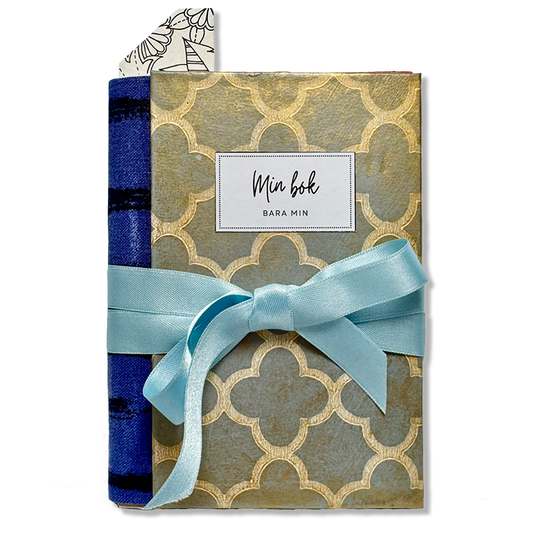 Anteckningsbok 'Min bok, bara min' – handgjord i återvunnet material