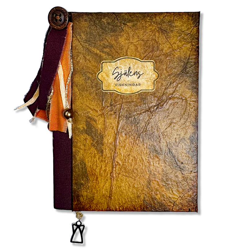 Anteckningsbok 'Själens viskningar' – handgjord i återvunnet material