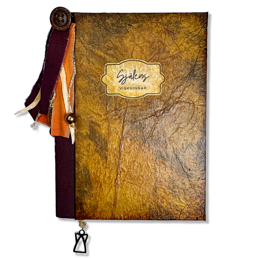 Anteckningsbok 'Själens viskningar' – handgjord i återvunnet material