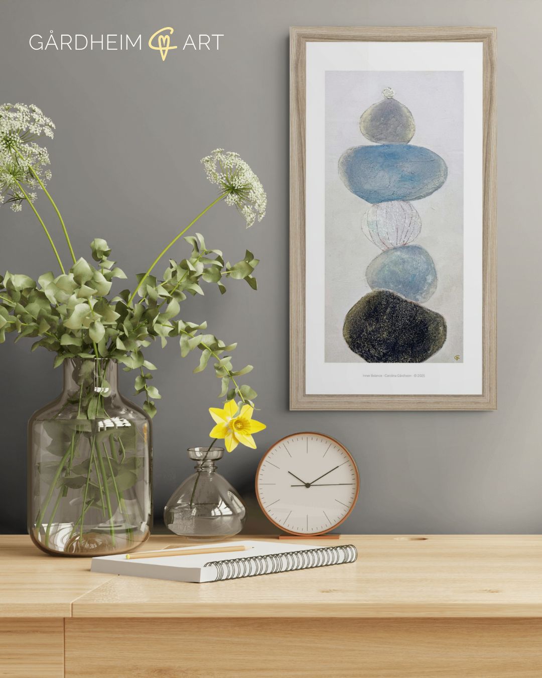 Inner Balance – inramat konsttryck (30x60 cm)